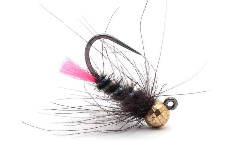 black jig with uv ribbing nymphs