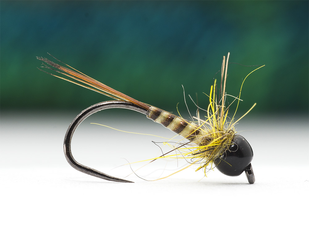 Baetis Nymph in 3 versions, a great fly for trout and grayling fishing